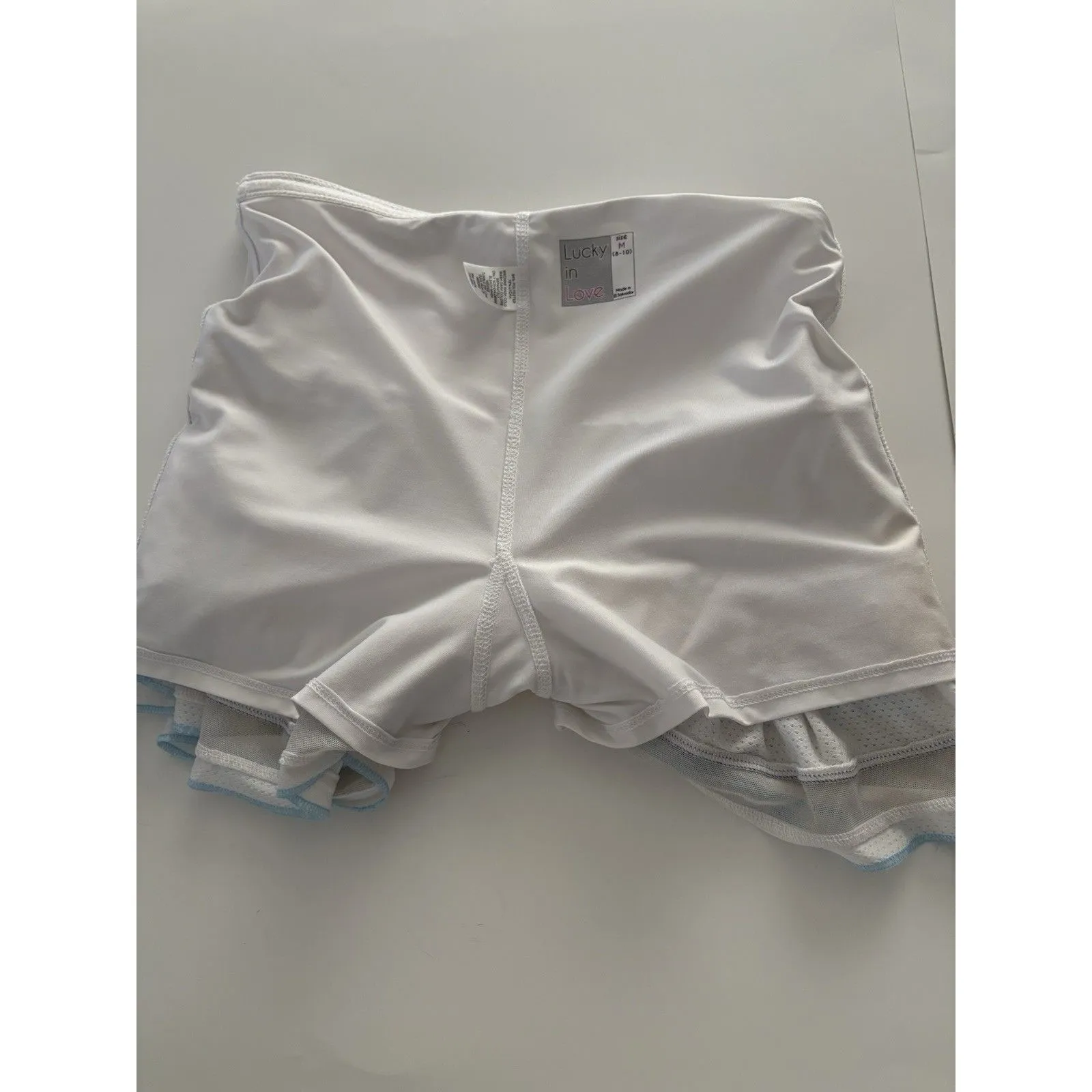 Lucky In Love Skort Skirt Size M White Tiered Pleats Tennis Golf Pickleball Size M - Image 10