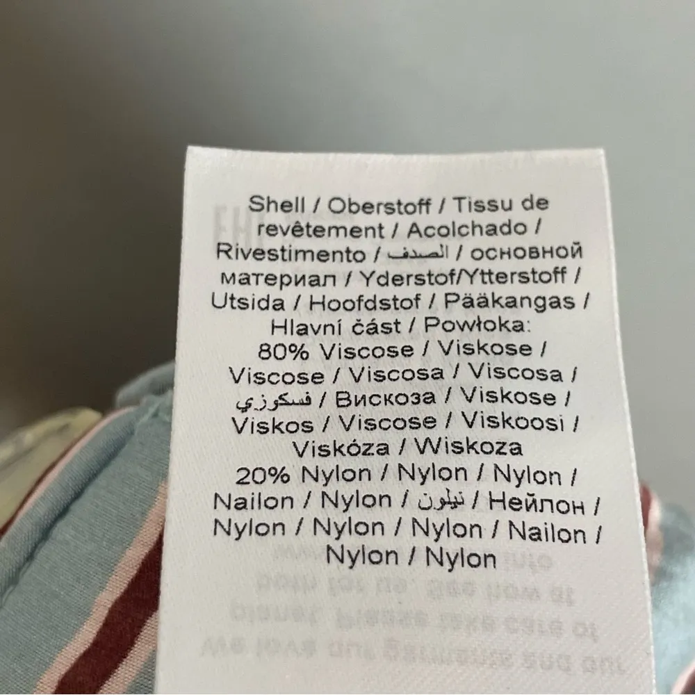 ICHI Pants Wide Leg Blue Striped Tie Belt Cropped Viscose Nylon EU Size 38 Beach Size M - Image 4