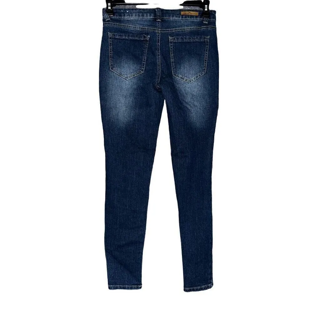Almost‎ Famous mid-rise straight leg jeweled distressed jeans 7 - Image 4