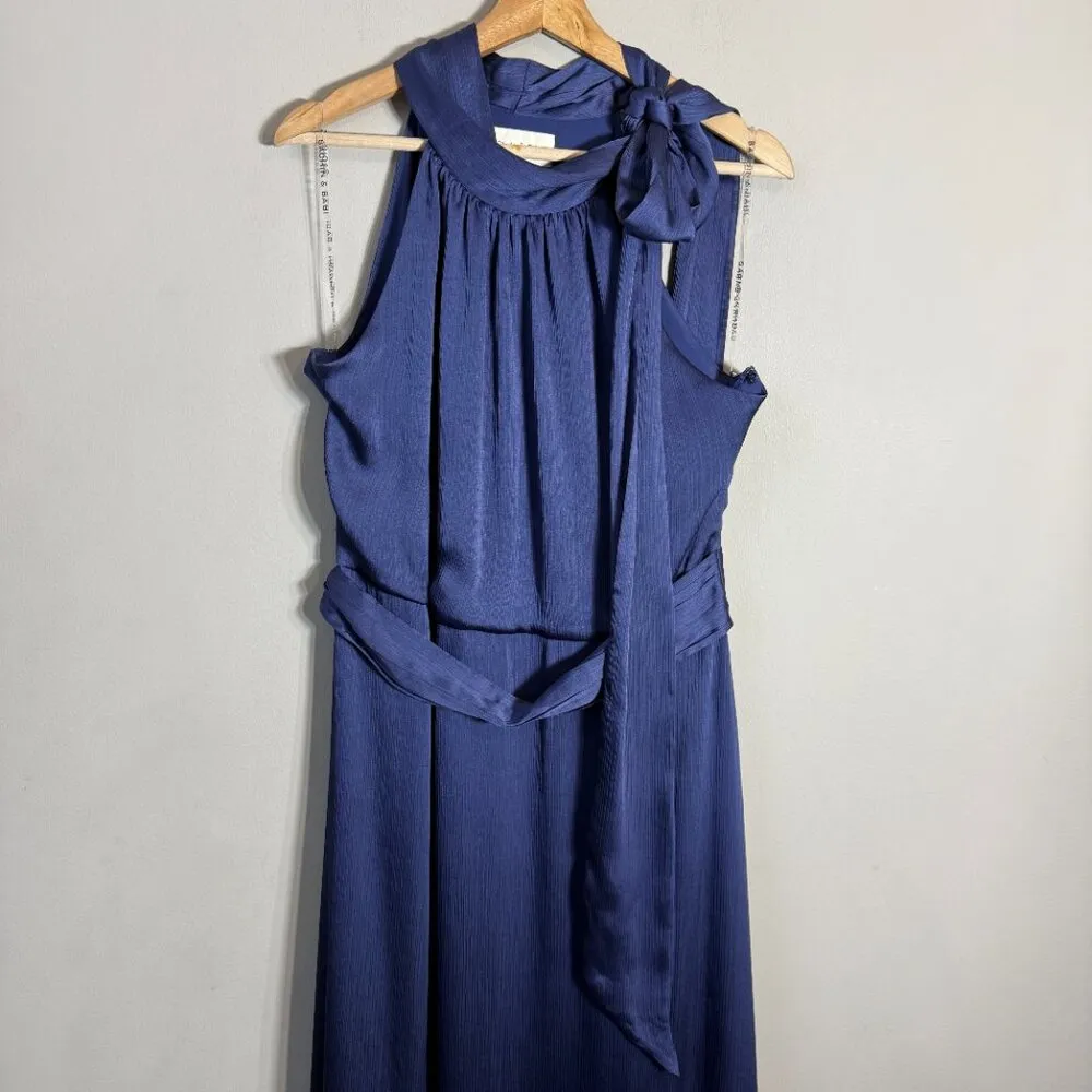Sachin & Babi Kayla Crinkled Georgette Maxi Gown Women's 12 Deep Cobalt NWOT - Image 9