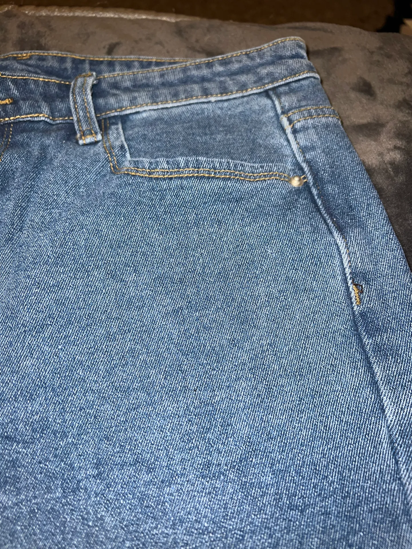 Dark Wash Flare Denim Jeans - Image 13