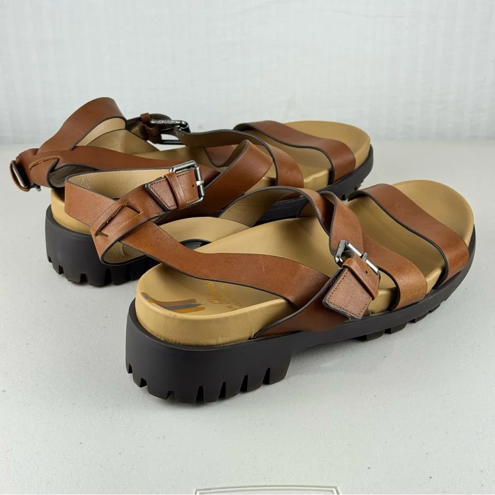 Sam Edelman Eleanora Lug Sole Dark Bourbon Brown Strappy Sandals Size 9 EUR 39 - Image 8