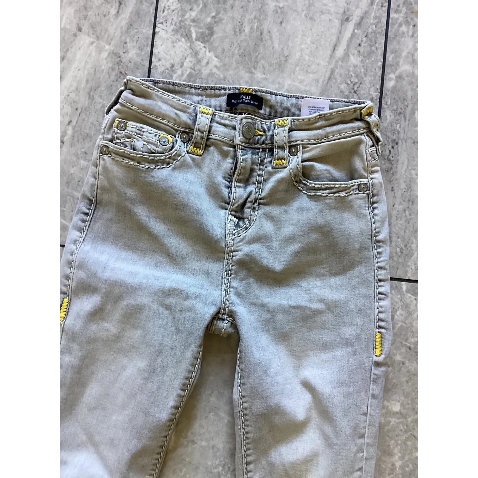 True Religion Halle High Rise Super Skinny Jeans Womens Size 26 Light Wash - Image 4