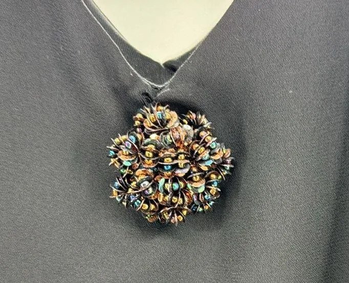 Patra vintage 12 tiered ruffle flutter sleeve black below the knee dress wedding - Image 7