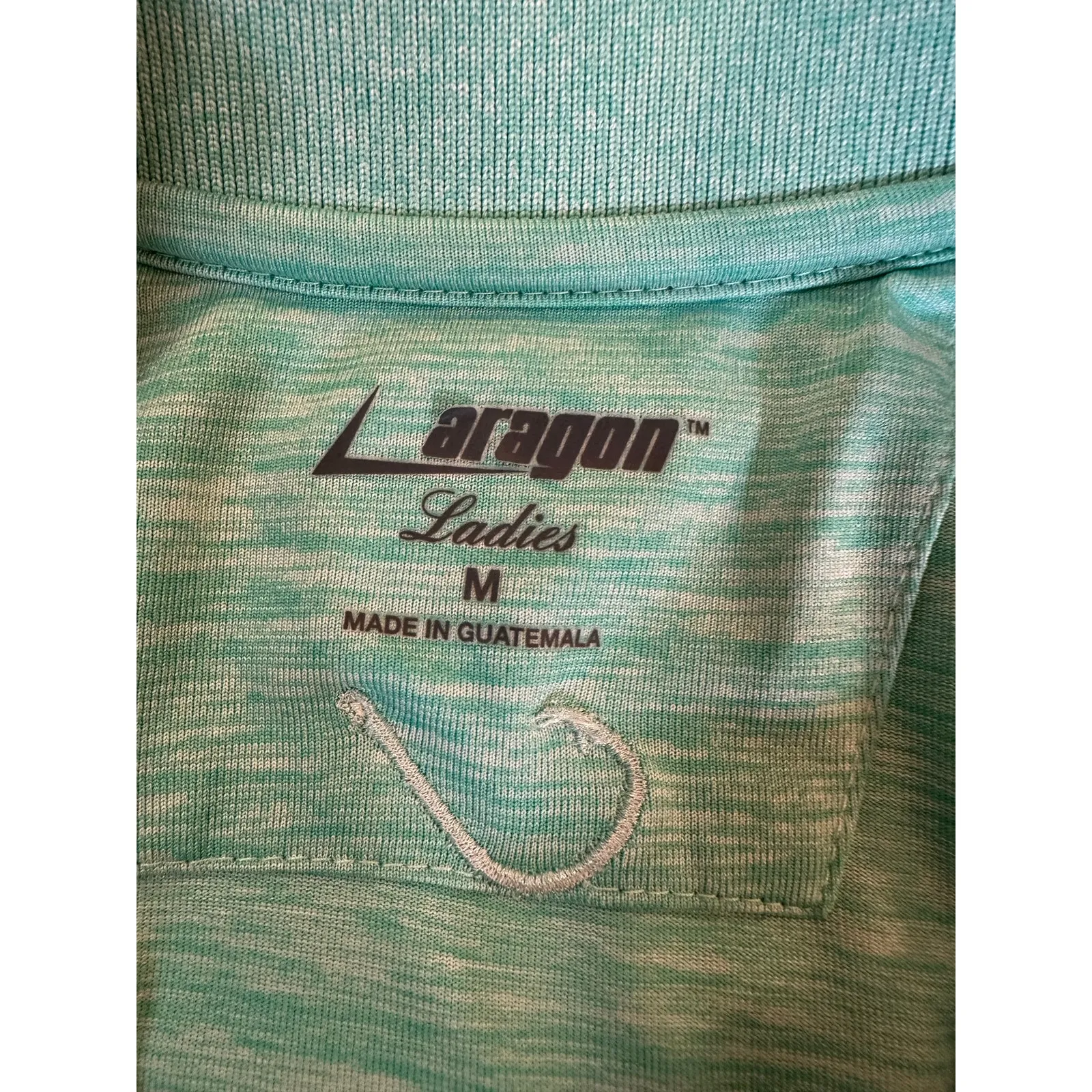 Turquoise Polo Shirt Womens M Soft Everyday Classic Collared Top - Image 3