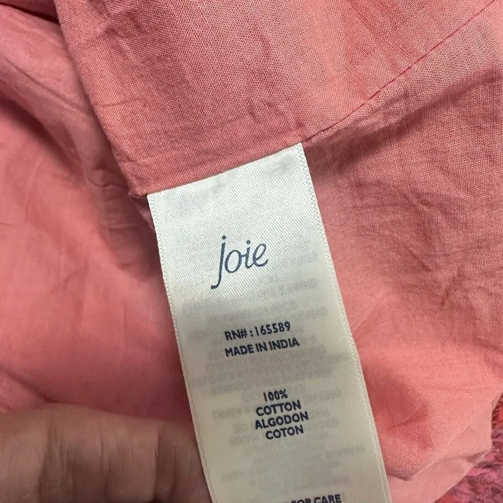 Joie Boho Tiered Maxi Dress Large Sundress Red Pink Tea Rose Sleeveless … - Image 5