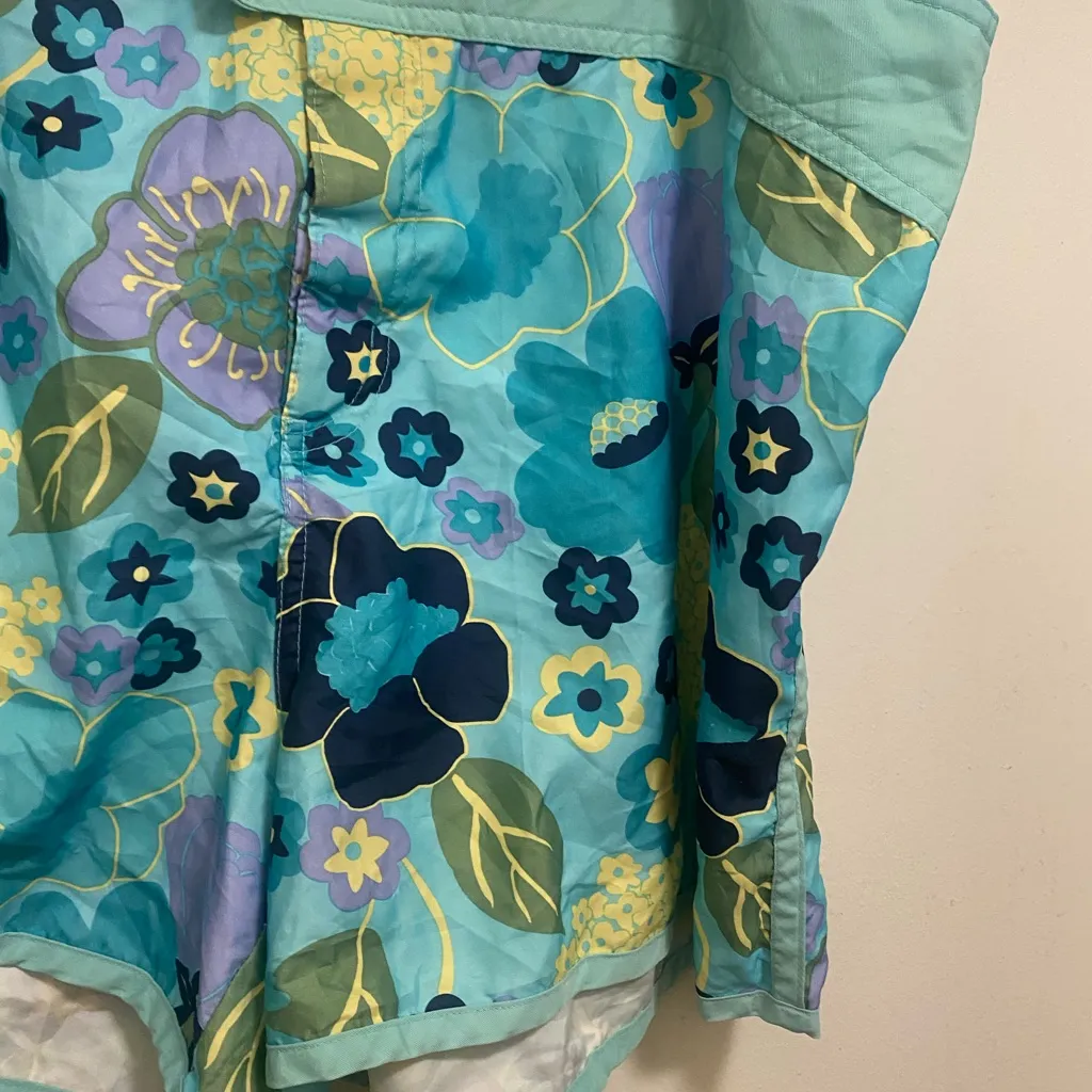 Old Navy Womens Floral Swim Board Shorts Size 18 Waist 36” Blue Yellow Print - Image 3
