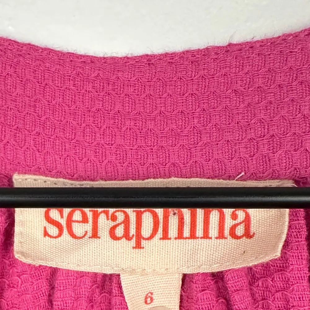 Seraphina London Poplin Texture Puff Sleeves Tiered Maxi Dress Women’s 6 Resort Pink - Image 7