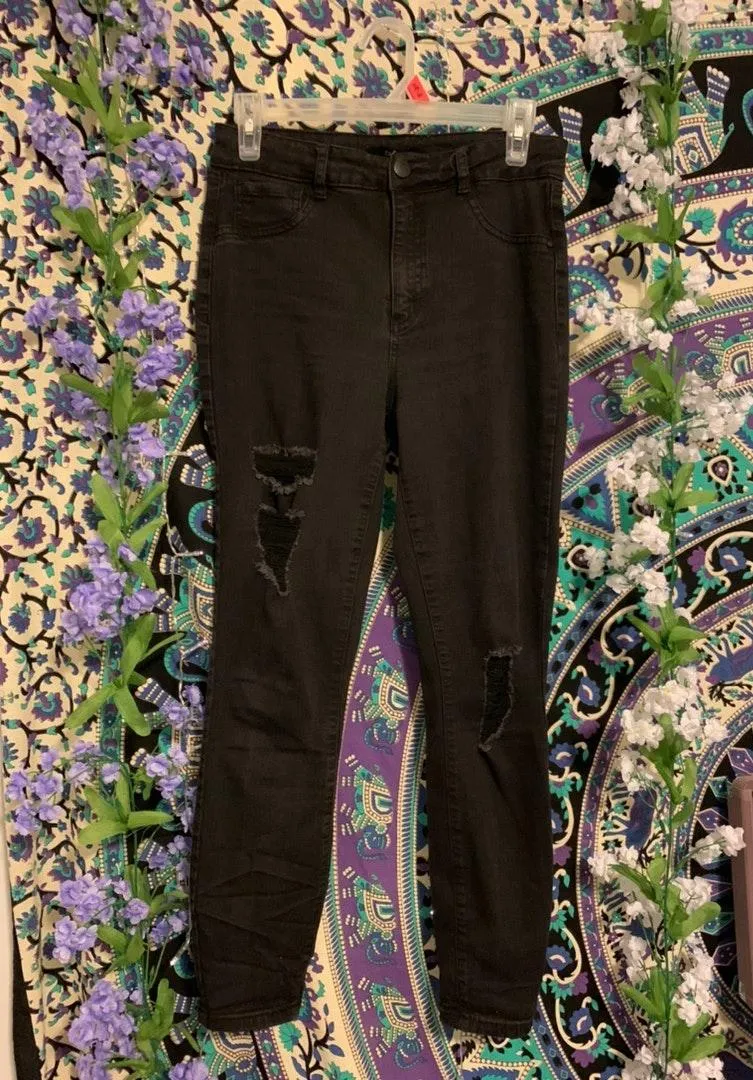 Refuge Black Distressed Jeans  - Image 3