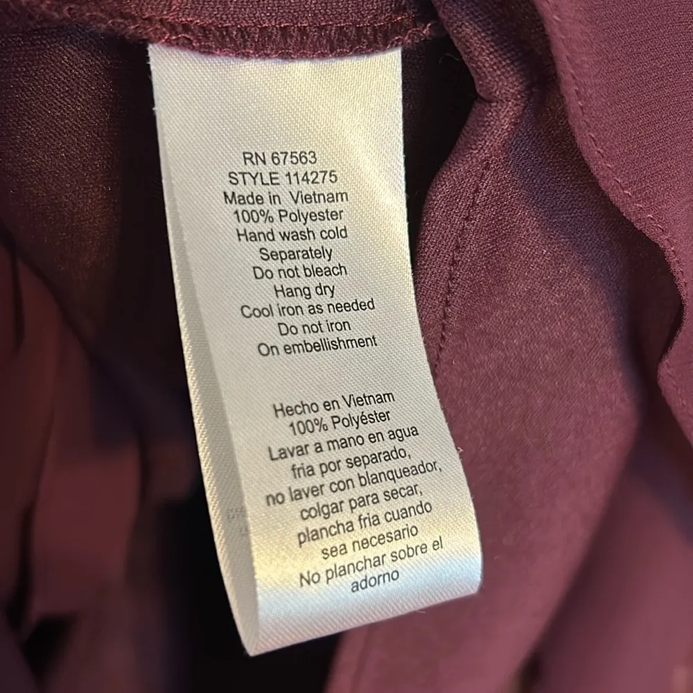 SLNY cocktail or special occasion dress size 10, tiered bodice, beads, plum - Image 6