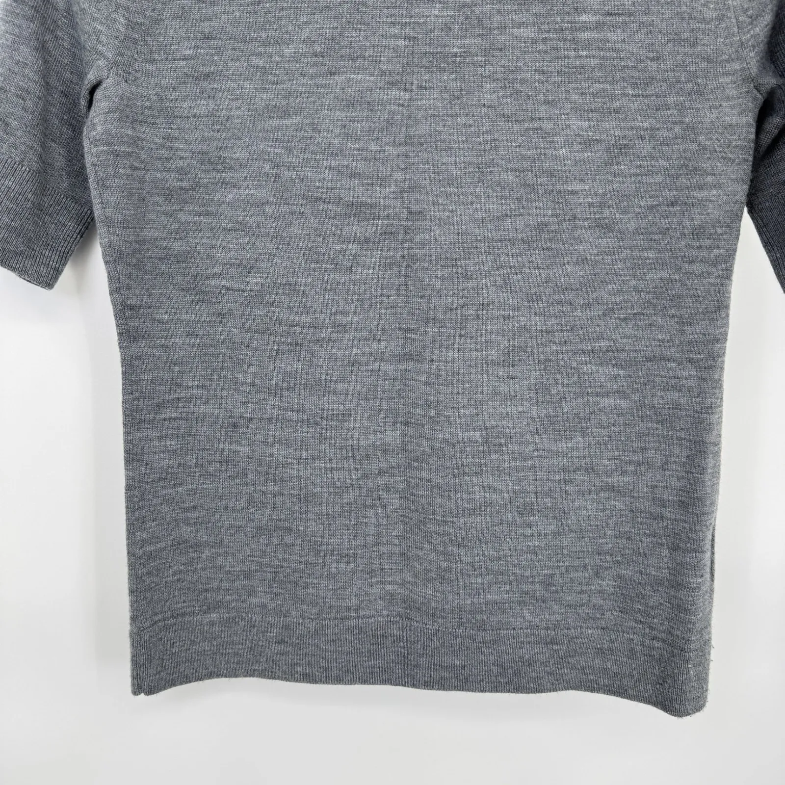 LL Bean Merino Wool Short Sleeve Turtleneck Sweater Womens Small Gray Capsule - Image 6