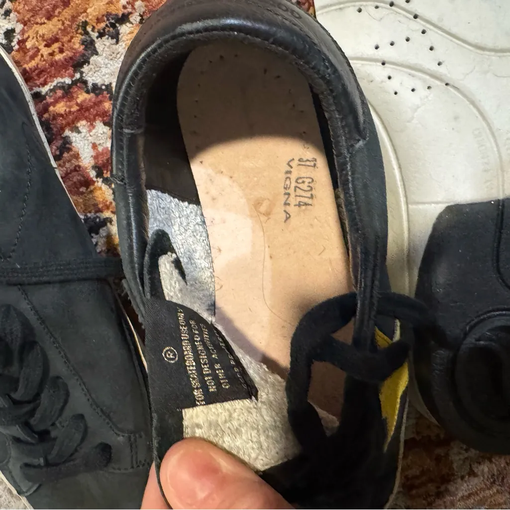 GOLDEN GOOSE Black Nubuck And Yellow Leather Hi Star Sneakers Size 7.5 - Image 7