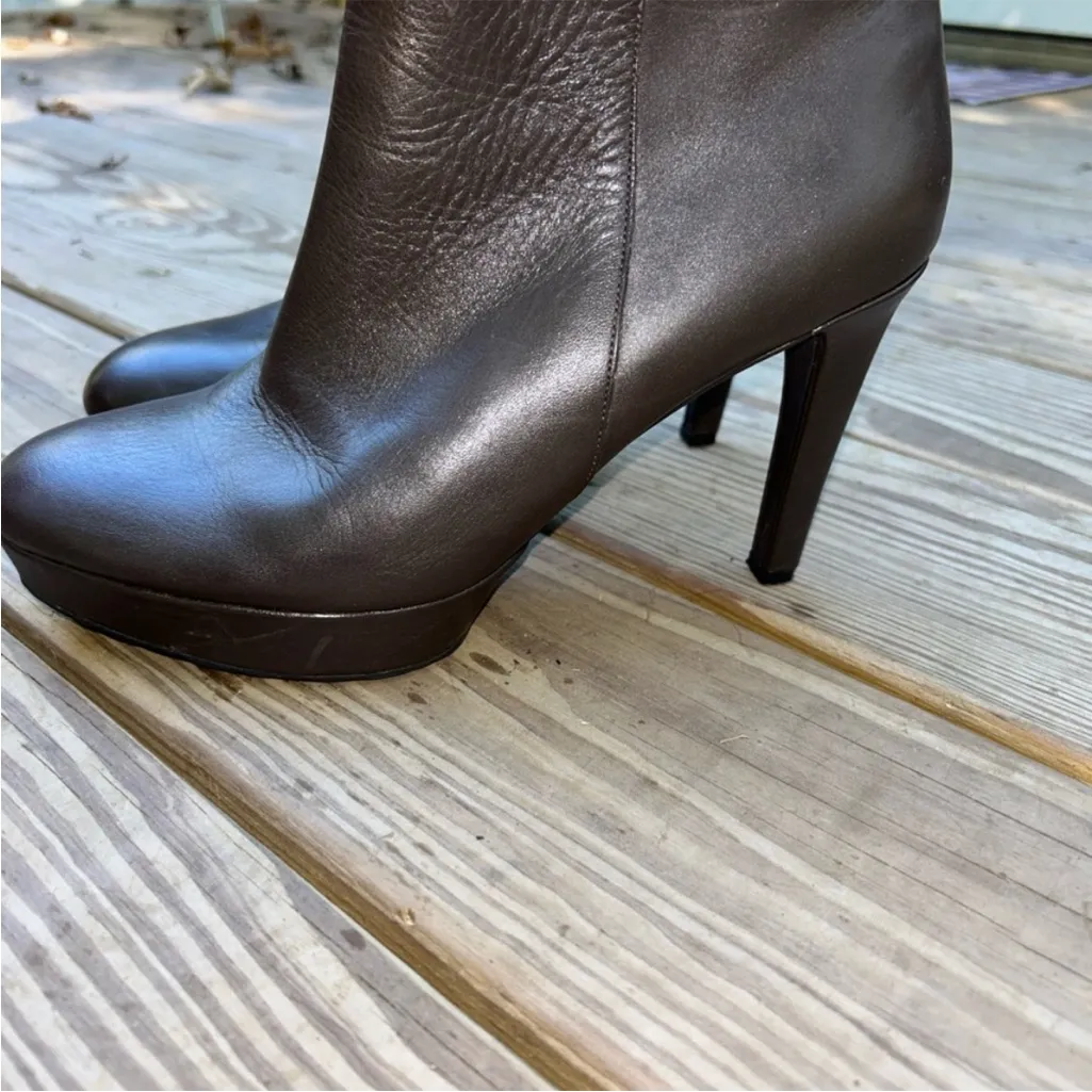 Women’s Rockport Adidas Adiprene Brown Leather Booties Ankle Boot Shoes Size 8.5 - Image 3