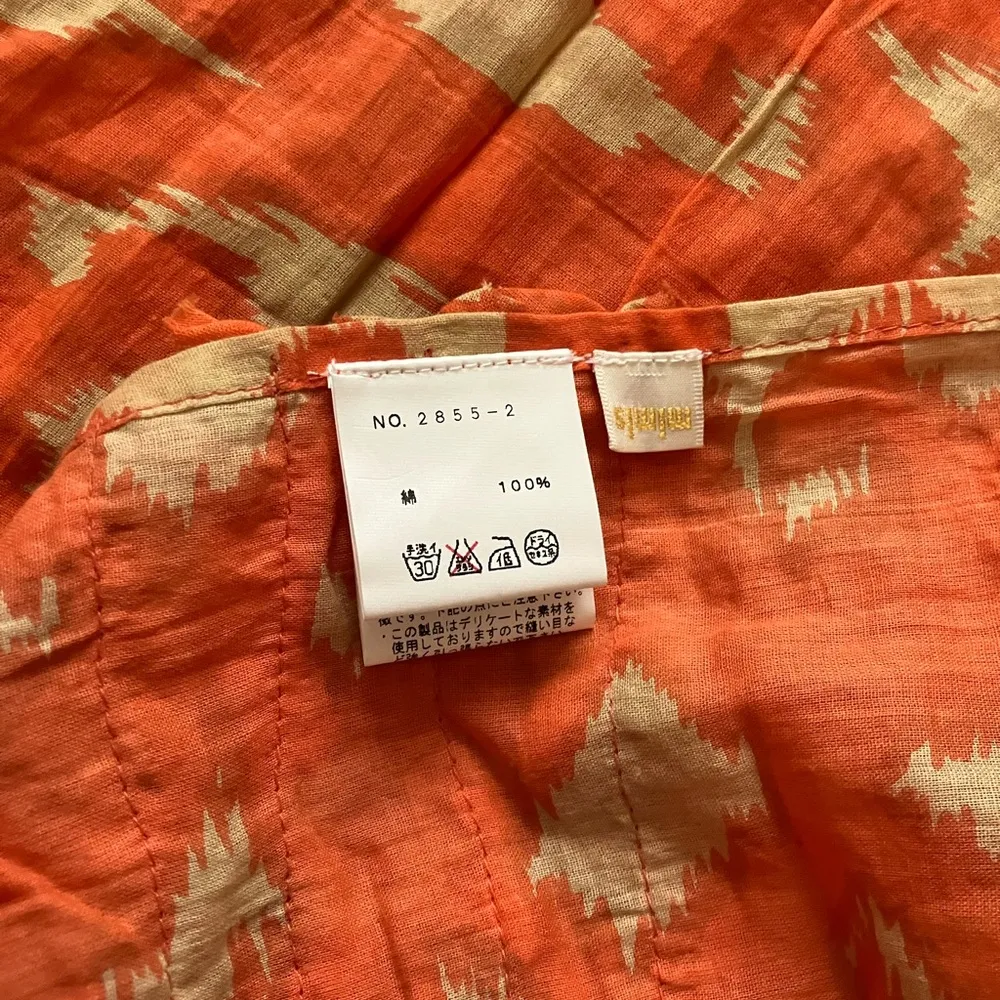 Mimis 100% Cotton Orange/Yellow Scarf/Wrap, Tassels 19” x 70” Orange - Image 7