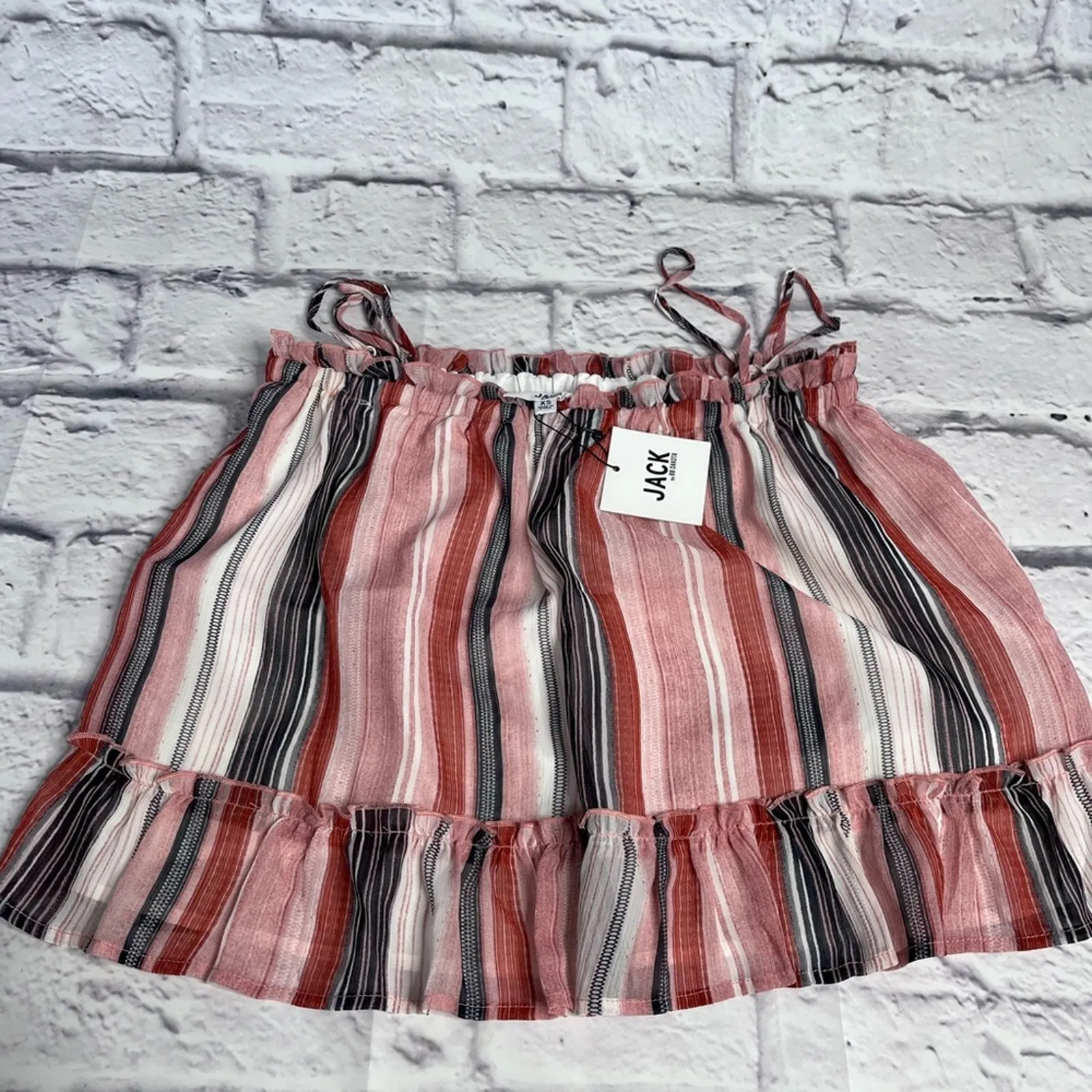 Jack by BB Dakota striped ruffle peplum tank new size XS - Image 4