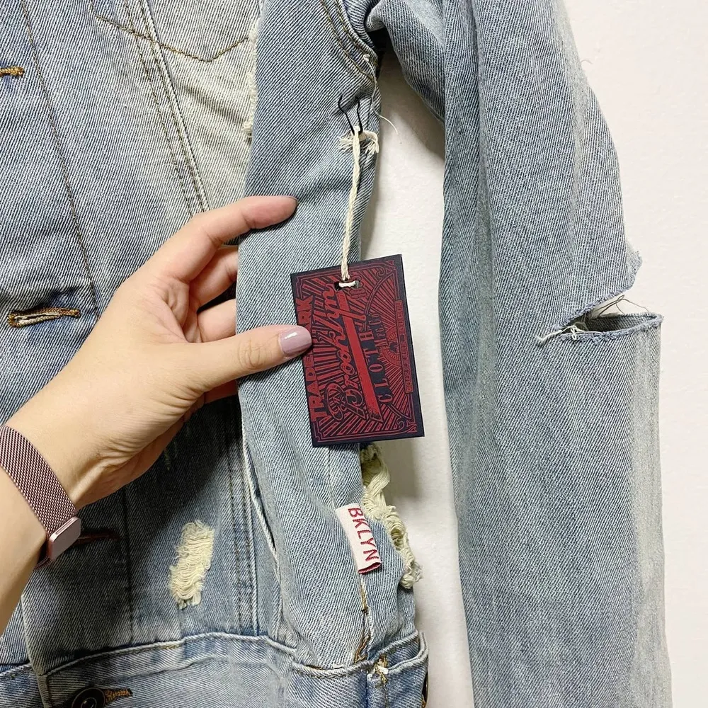 (W) New! Brooklyn Cloth Distressed Denim Jacket - Image 5