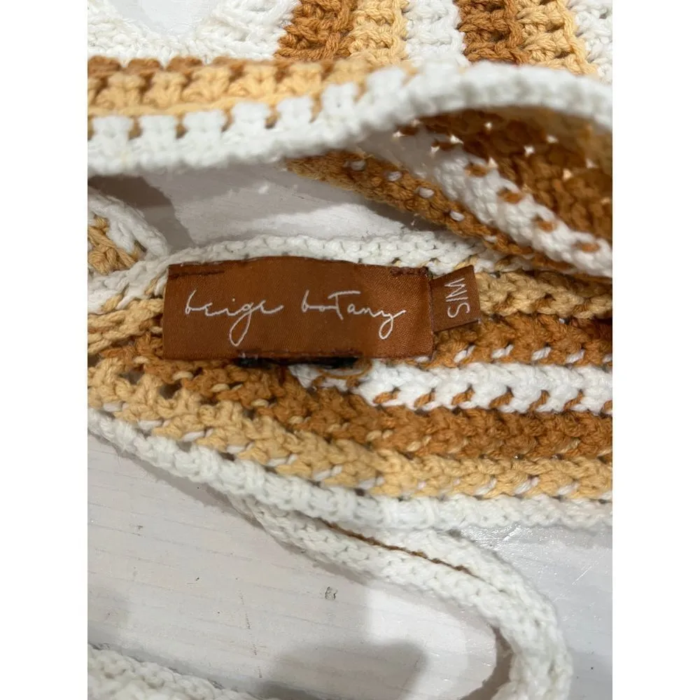 Lot‎ of 2 Crochet Halter Top Knit & Cami cropped Tank Top S/M Tan Size M - Image 2