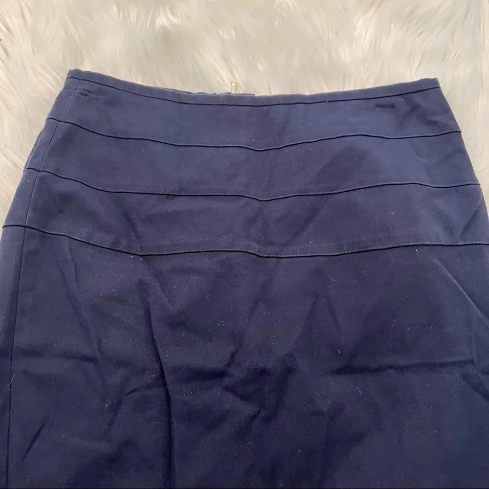 Zara Basic Chino Pencil Skirt Navy Blue - Image 3