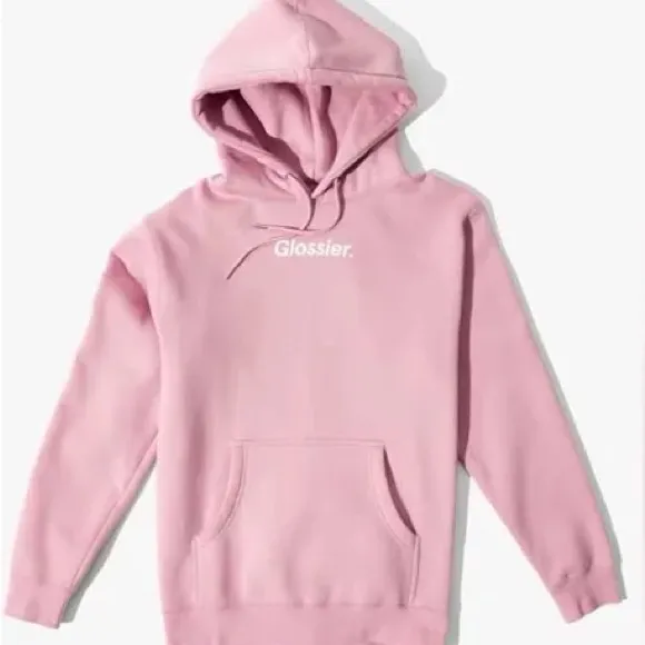 Glossier Blush Pink Hoodie Size M - Image 5