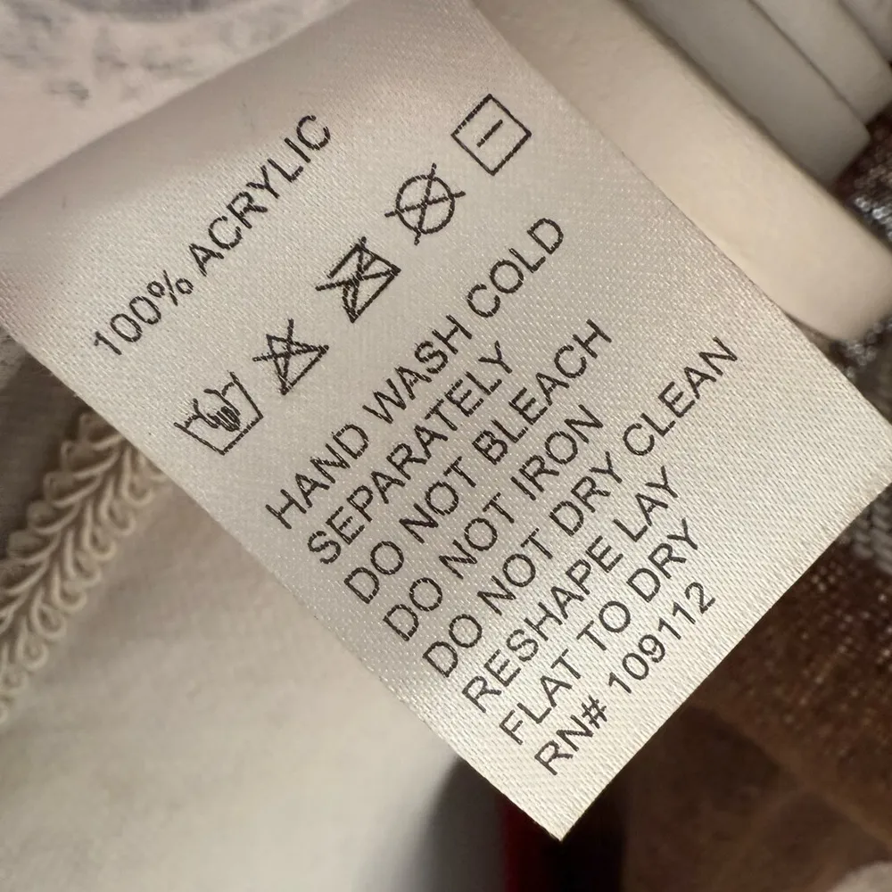 Cake & Roses Neutral Woven Look Brown Gray Cream Striped Poncho Wrap Cape - Image 5