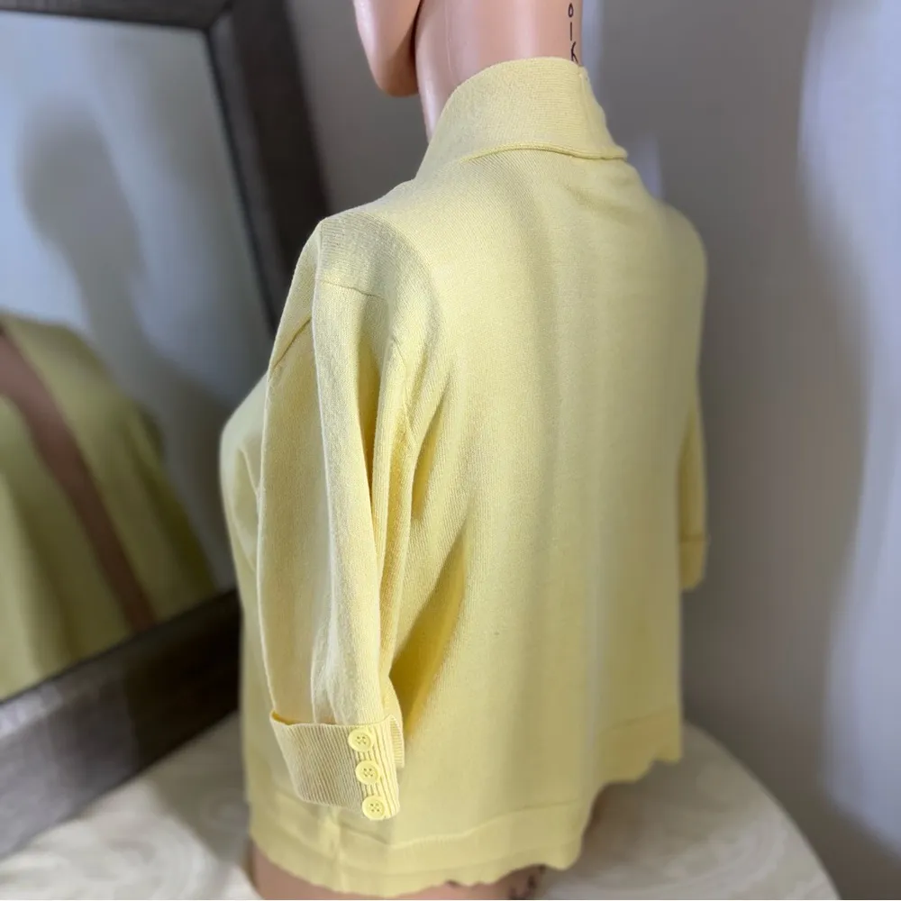 89th & Madison Yellow Knit Cardigan V - Image 6