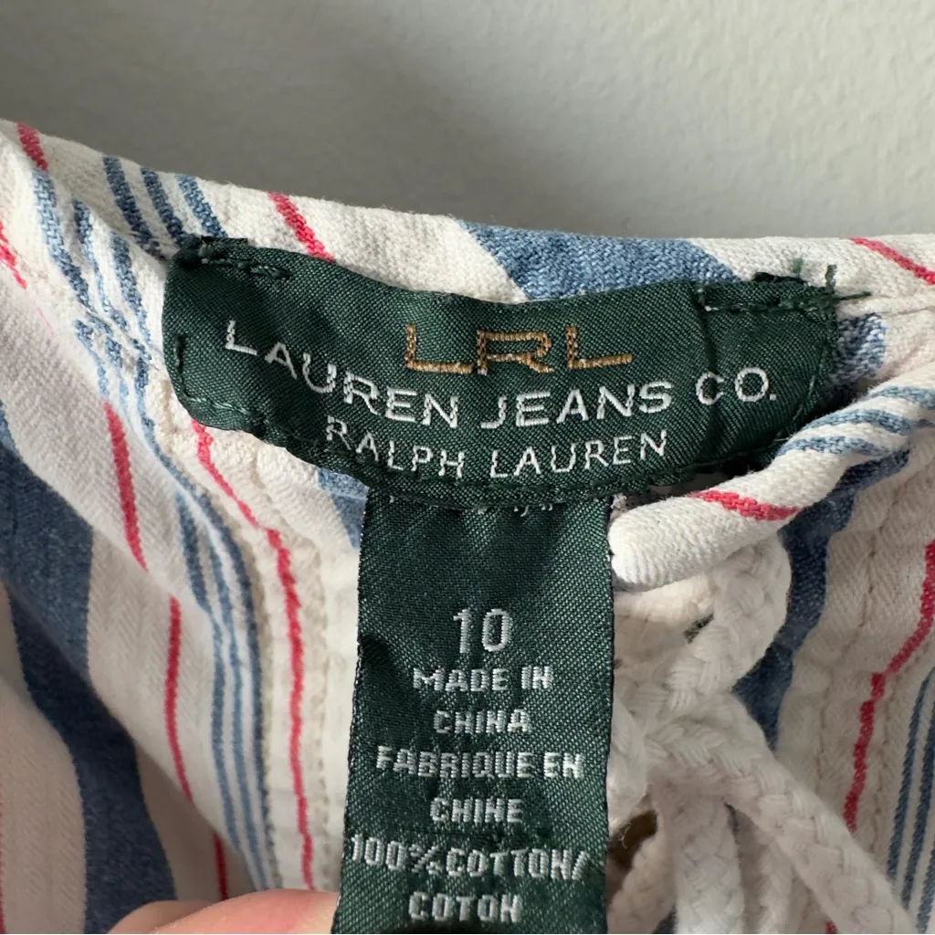 Vintage Lauren Ralph Lauren Striped Sleeveless Dress Midi A-Line 90s 2000s zip - Image 11