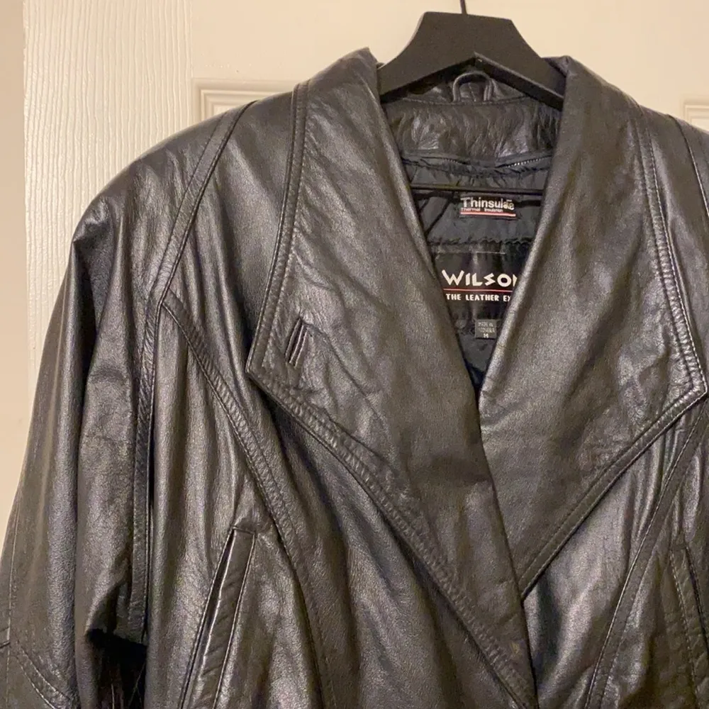 wilson's leather Vintage 90s  Thinsulate black leather moto jacket, size medium - Image 3