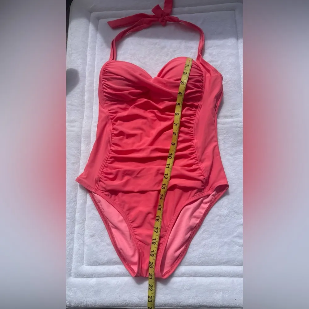La blanca Vibrant Coral One-Piece Swimsuit  beach resort vacation summer size 8 - Image 10