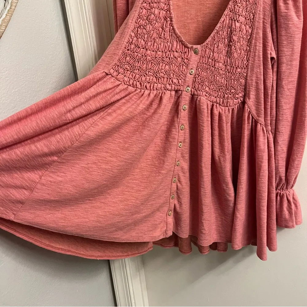 Free People Don’t Call Me Baby Long Sleeve Thermal Top in Rosie Size Small - Image 5