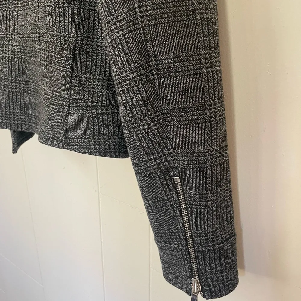 Ann Taylor Grey Plaid Zip Up Jacket Blazer ~ Pockets, Lined ~ Women’s Size 2 - Image 10