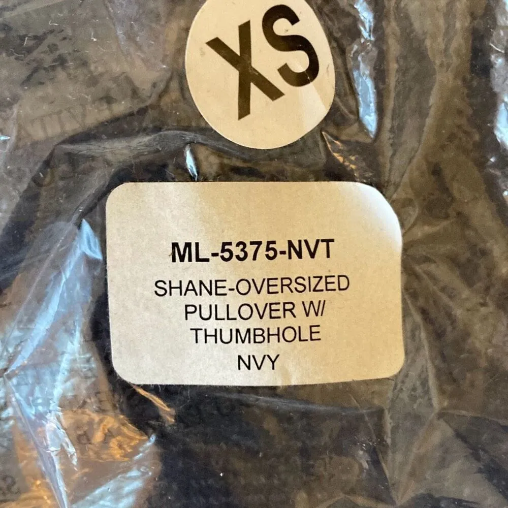 Michael Lauren ML-5375-NVT Shane Oversized Pullover‎ Size XS/S Navy  NWT - Image 11