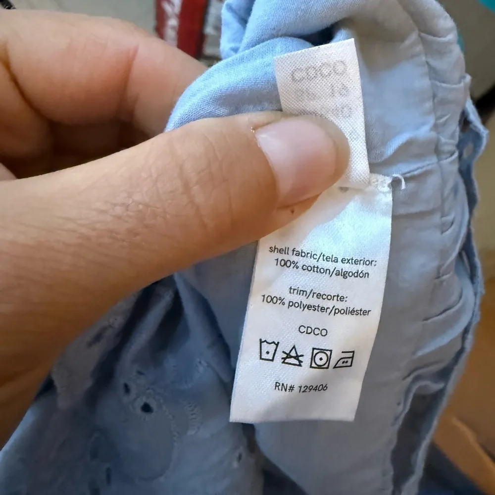 Nwt Venus Blue Eyelet One Shoulder Ruffle Blouse - Image 4