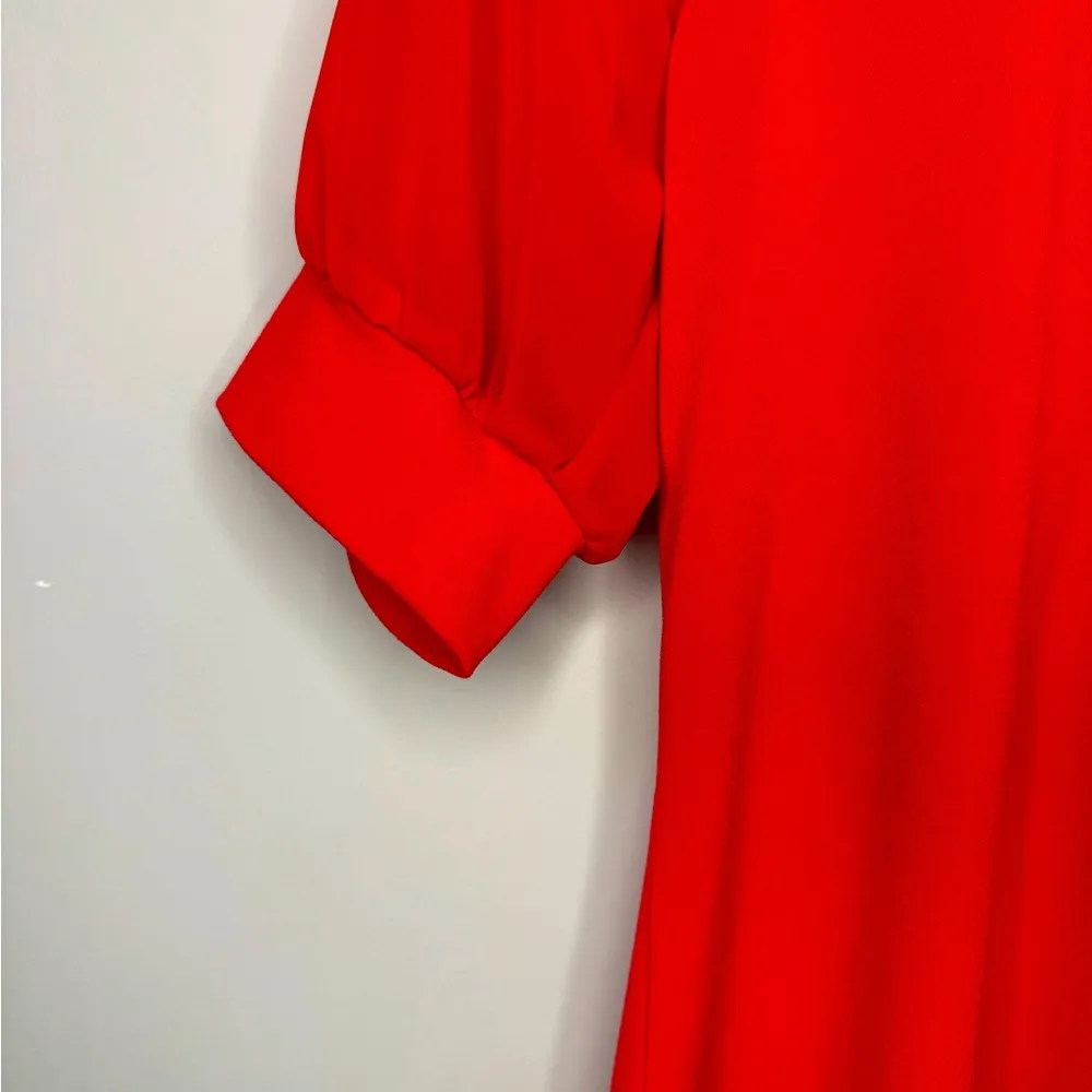 NY&C Red Puff Sleeve Knit Sailor Top XS - Image 5