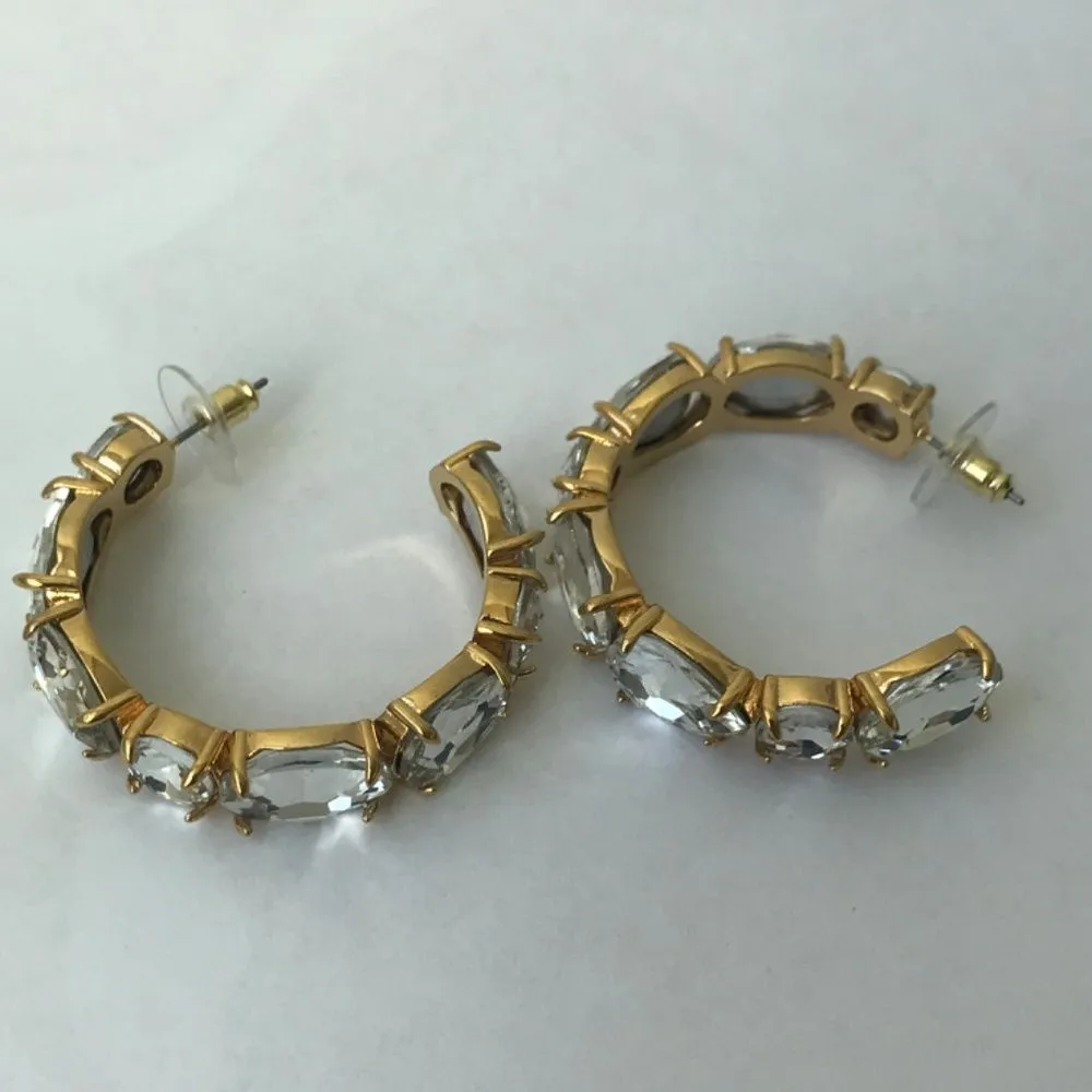 New Lele Sadoughi  Crystal hoop earrings - Image 6