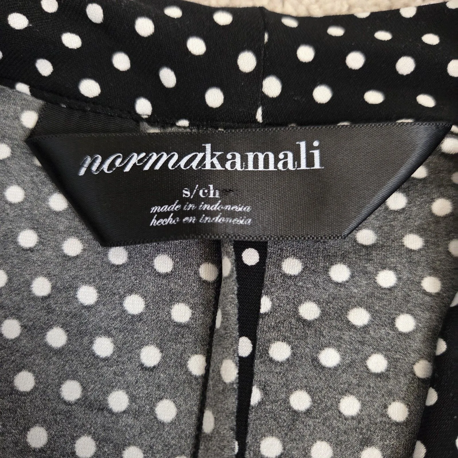 Norma Kamali Black White Polka Dot Faux Wrap Jersey Knit Fitted Sheath Dress S - Image 7