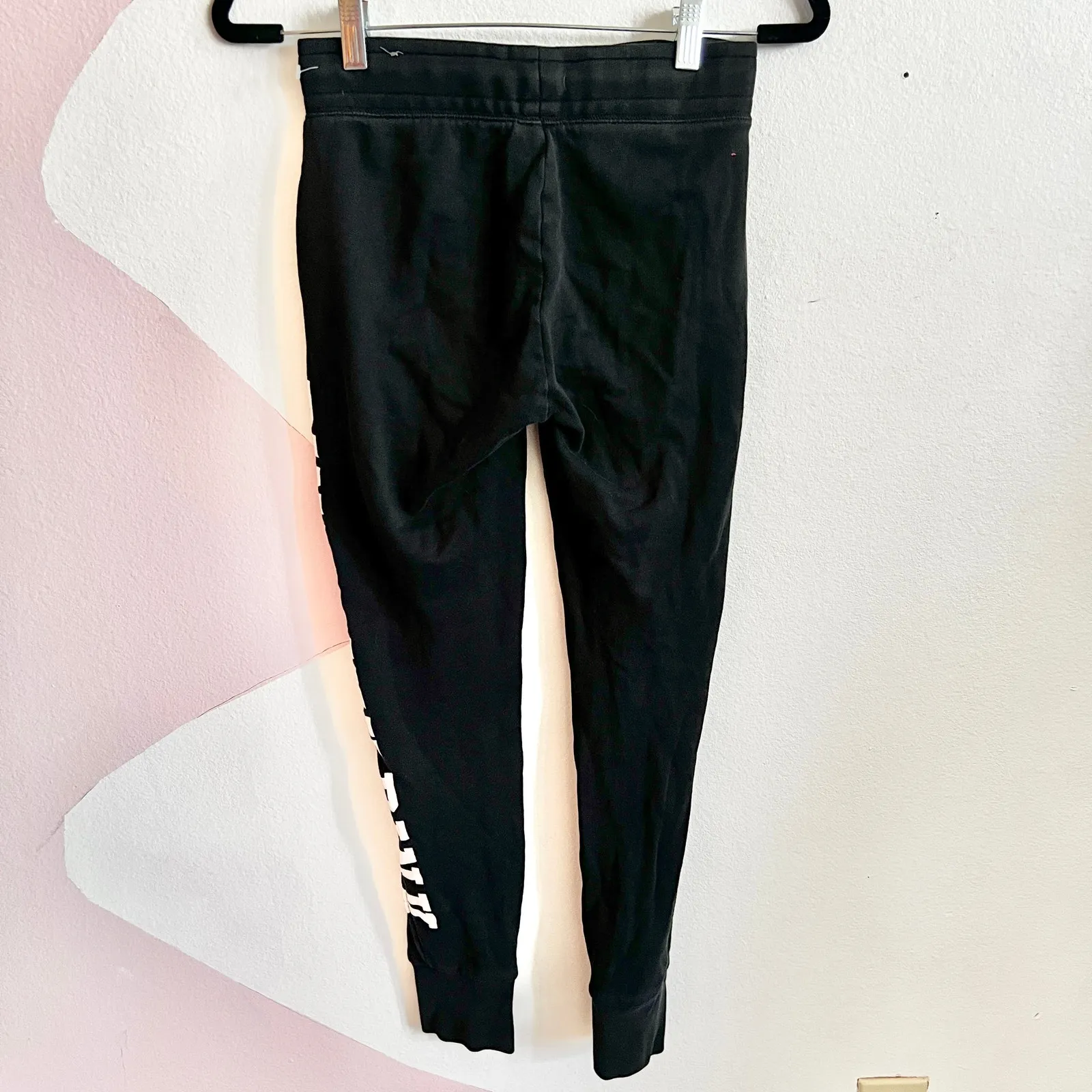 Victorias Secret PINK Black Logo Sweatpants Y2K‎ 2000s Stretch Lounge Pants XS - Image 2