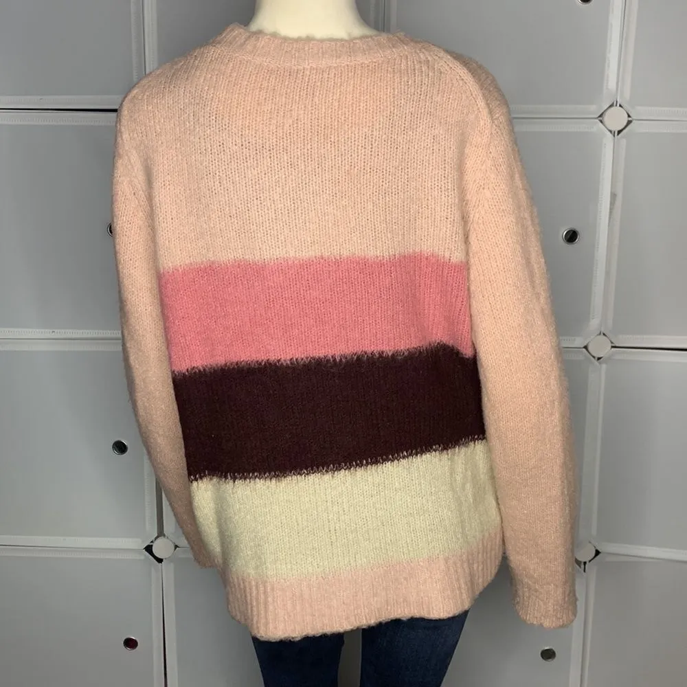 Vince Camuto Umbra Forest Pink Shadow Striped Sweater Size XL - Image 3