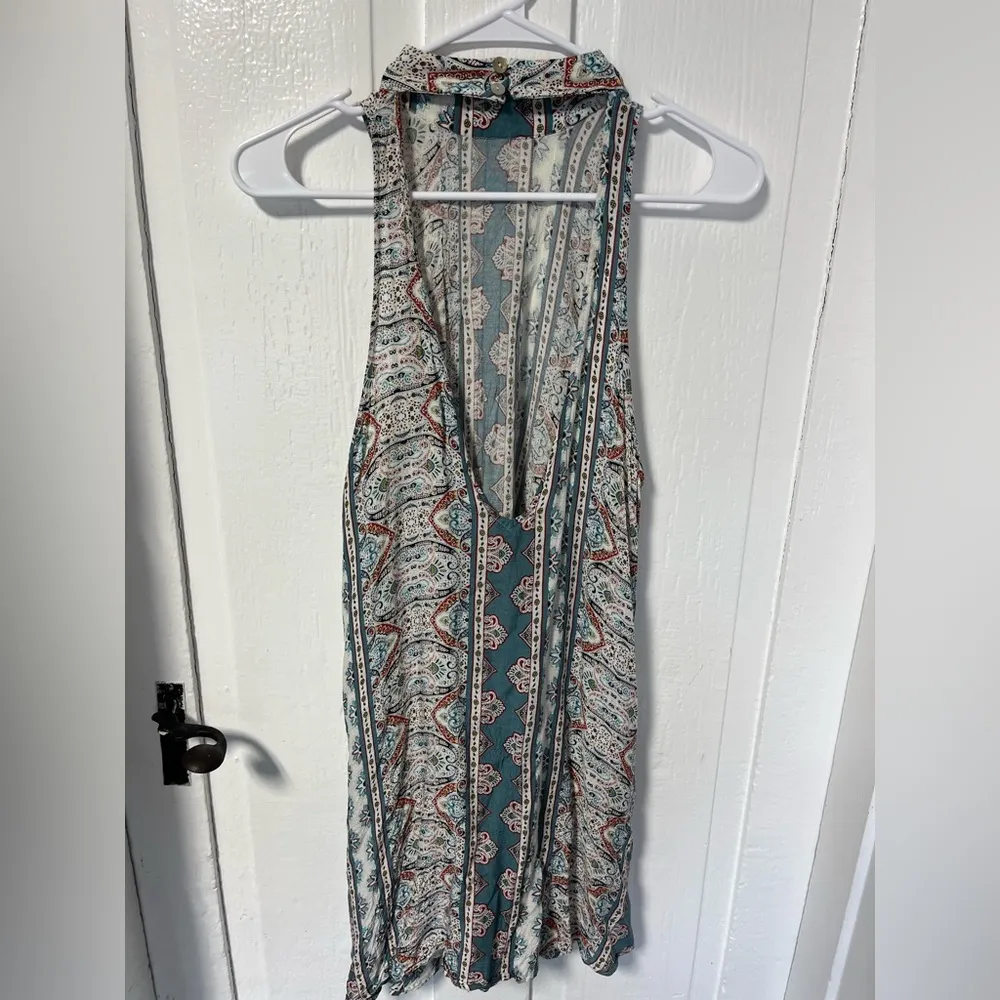 Free people Intimately free people high neck halter paisley boho dress size sm - Image 4