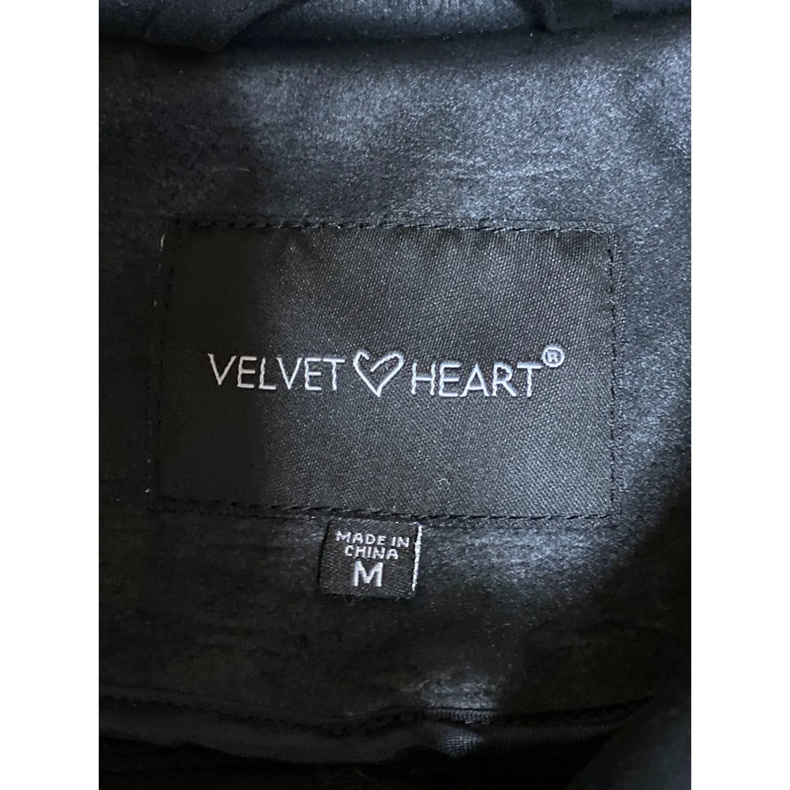Velvet Heart Black Faux Vegan Leather Asymmetric Zip Moto Biker Crop Jacket Sz M - Image 4