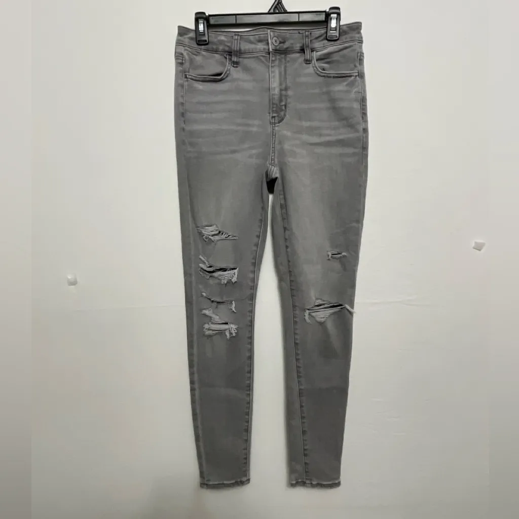 American Eagle American EagleGray Next Level Stretch JeansWomen’s8 Regular Distressed NWT(A193) - Image 3