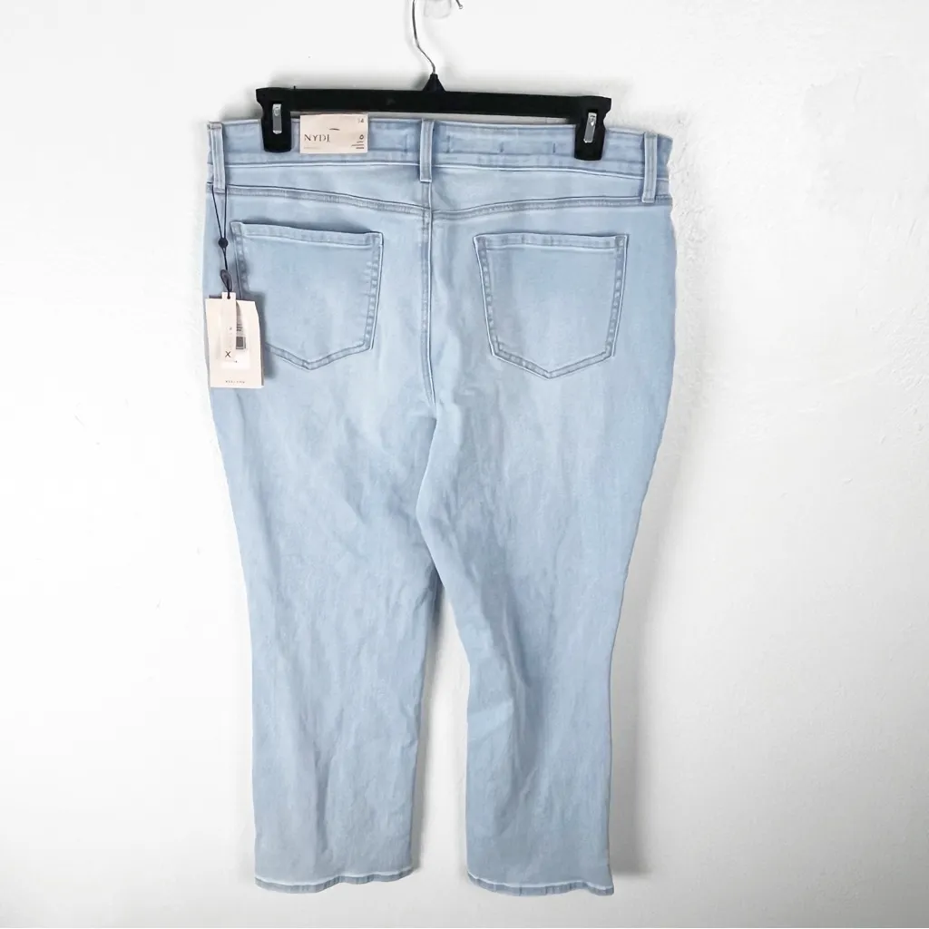 NYDJ Lightwash Marilyn Straight High Rise Lift Tuck Technology Crop Jeans 14 - Image 2