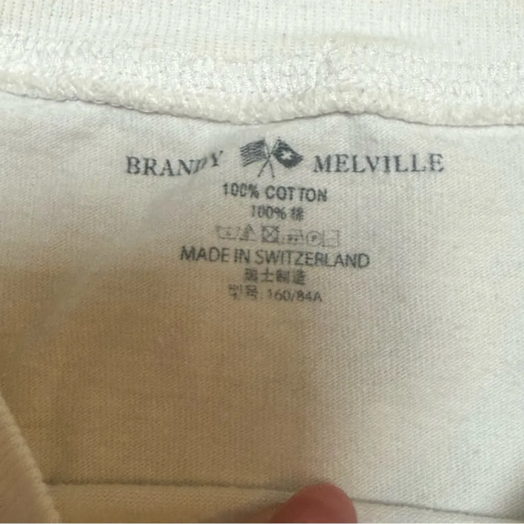 BRANDY MELVILLE Cut Off Muscle Tee Graphic Dinosaur Shirt White One Size - Image 2