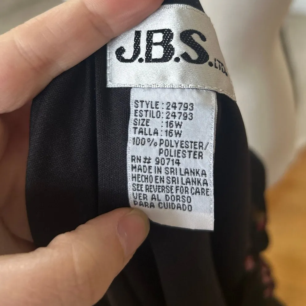 Vintage Y2k Whimsygoth Fairy Coquette Black Pink Floral Cowl Slip Tank Top Size 16W - Image 4