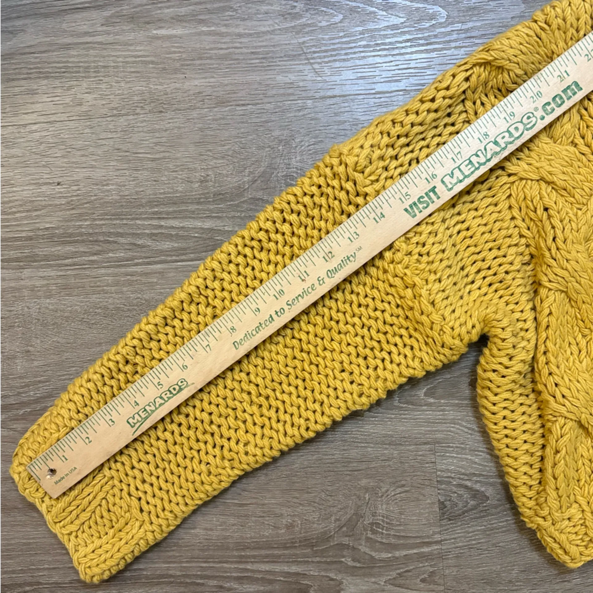 POL Mustard Cable Knit Turtleneck Sweater Oversized Cropped Size S Fall RST7A - Image 4