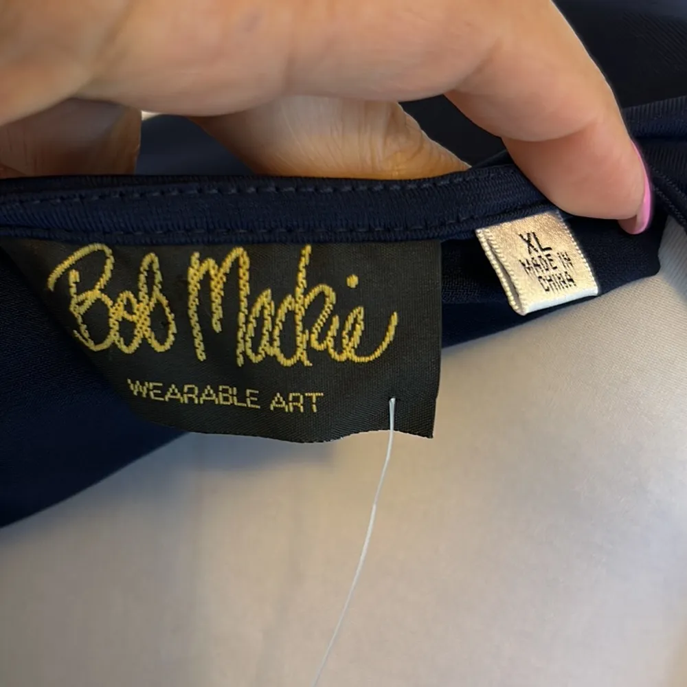 Bob Mackie Wearable Art Navy Sequined Top - Image 7