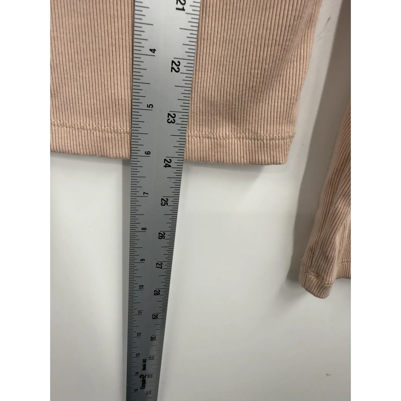 Vince Ribbed Mock Neck‎ Zip Long Sleeve Top Women Size L Pink - Image 6