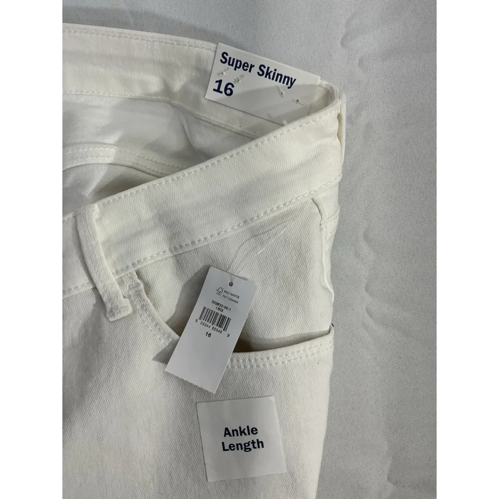 Womans Old Navy Super Skinny Ankle Midrise White Jeans Size 16 NWT - Image 4