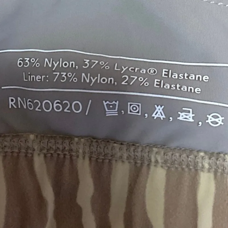 Outdoor Voices Yellow Wave Printed Scoop Neck Racerback Athletic Sports Bra Sz S - Image 4