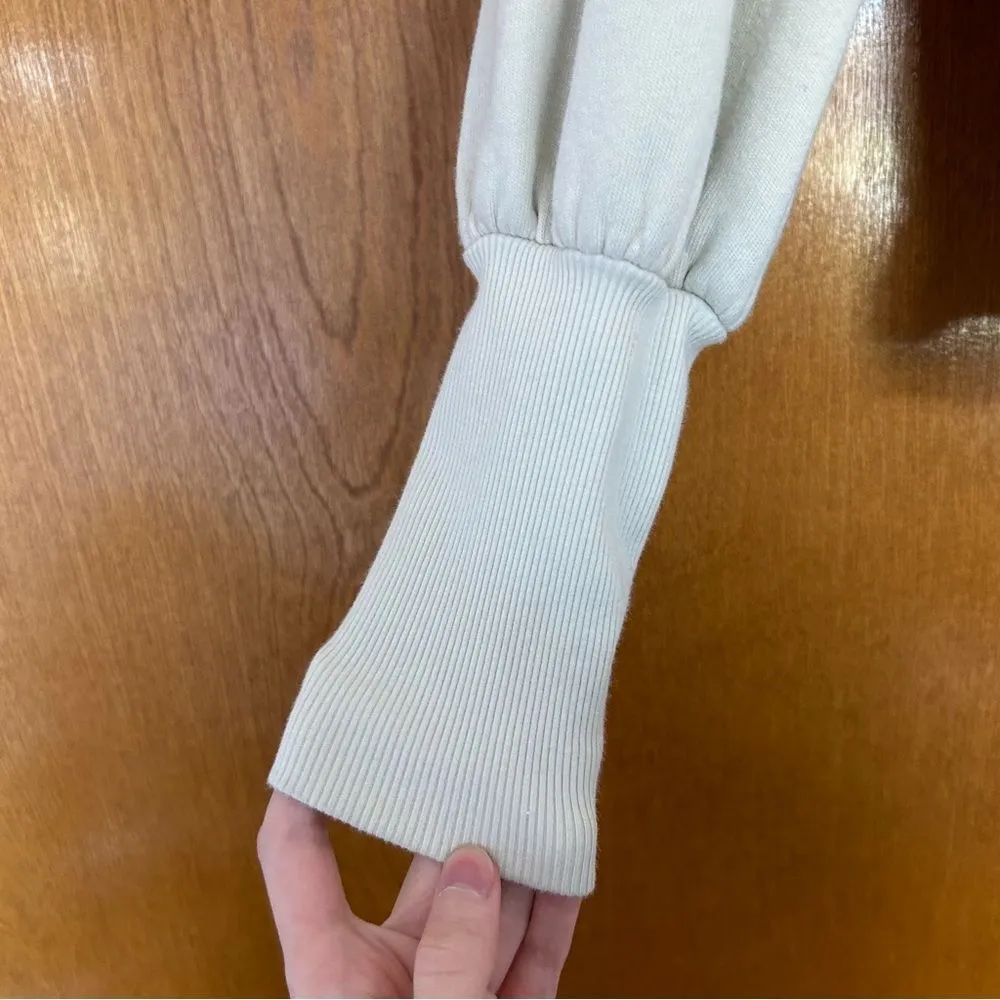 Nation LTD Taylor Exaggerated Cuff Crewneck Sweatshirt in Parchment Size XS - Image 2