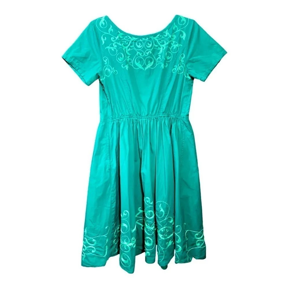 eshankti Custom Graphic Embellished Cotton Poplin Dress size L/XL - Image 9